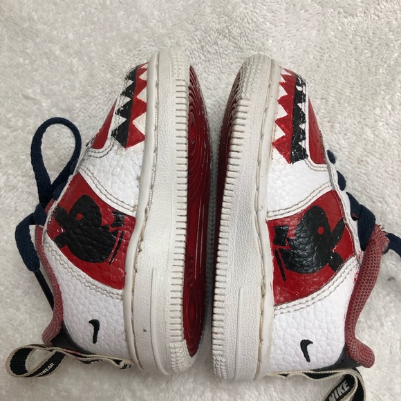 Nike air force 1 baby sneakers white and red Size 4c - Picture 12 of 13